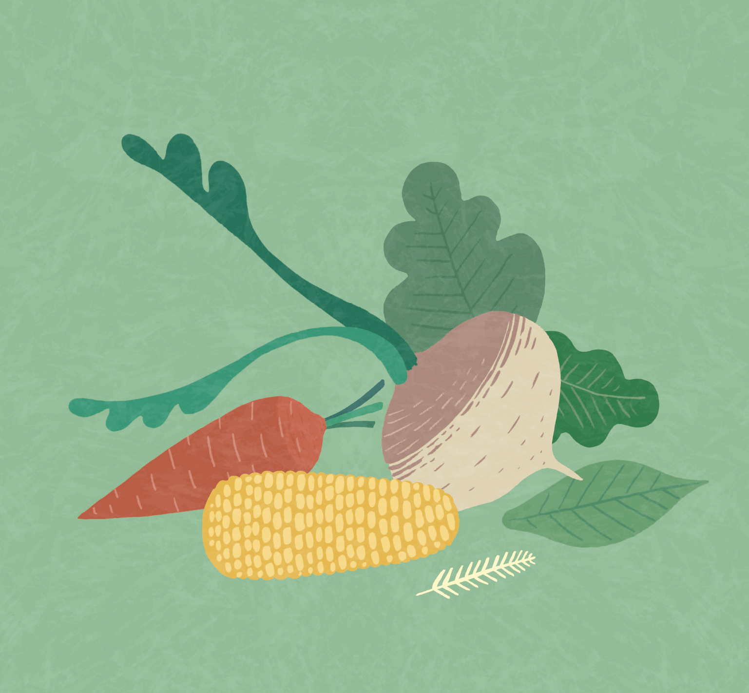 a group of vegetables and leaves