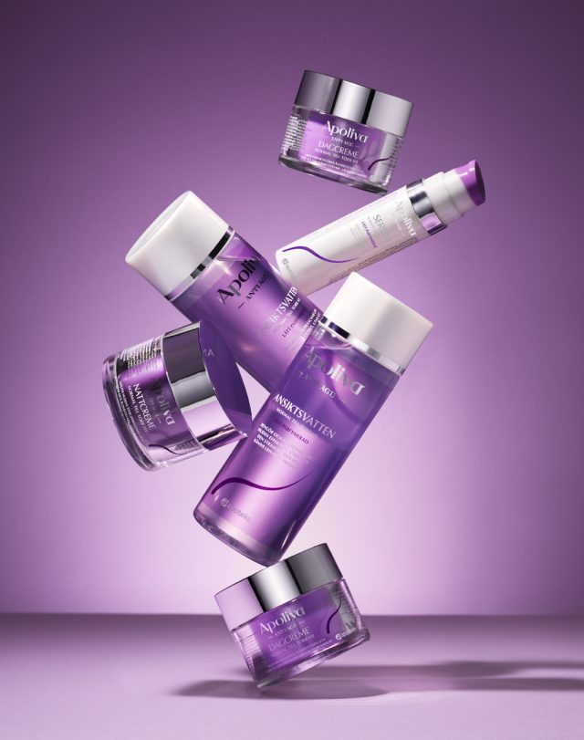 a group of purple containers
