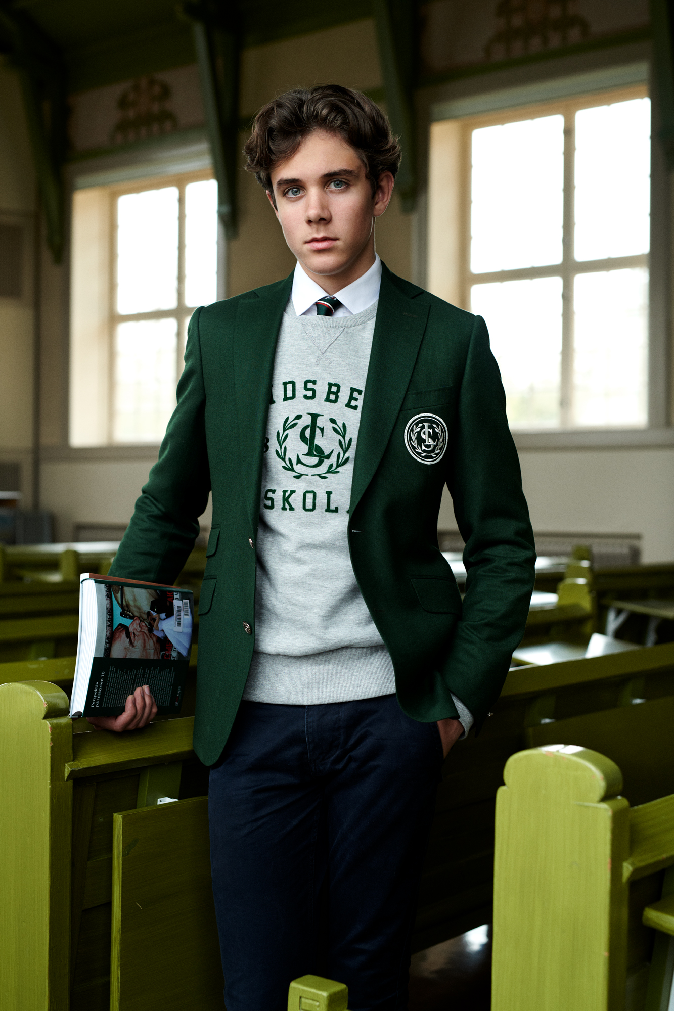 a man in a green suit