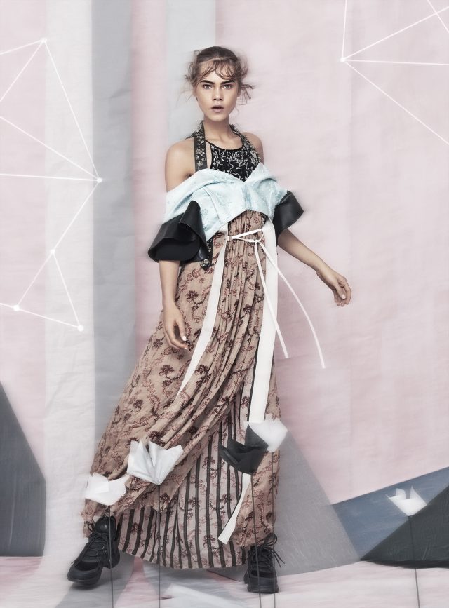a woman in a dress