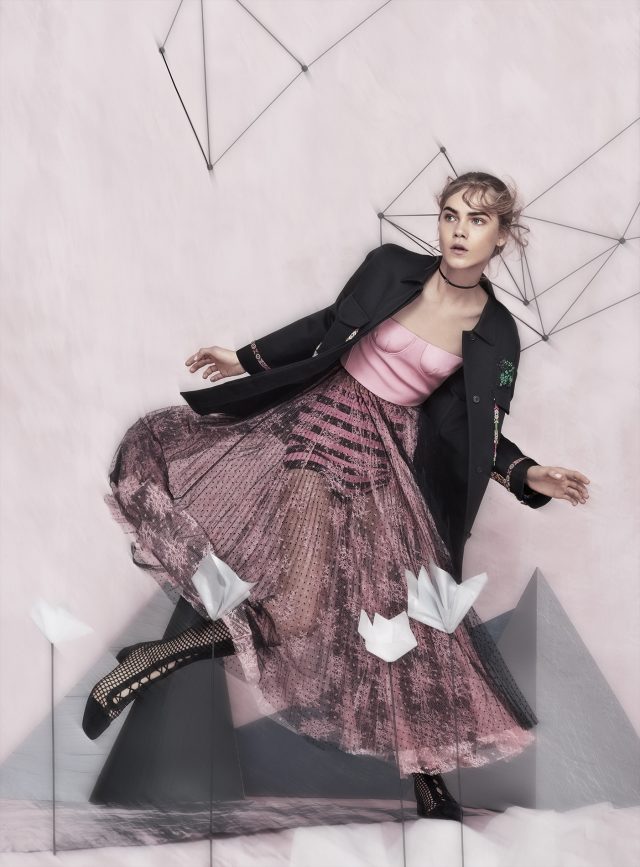 a woman in a pink dress