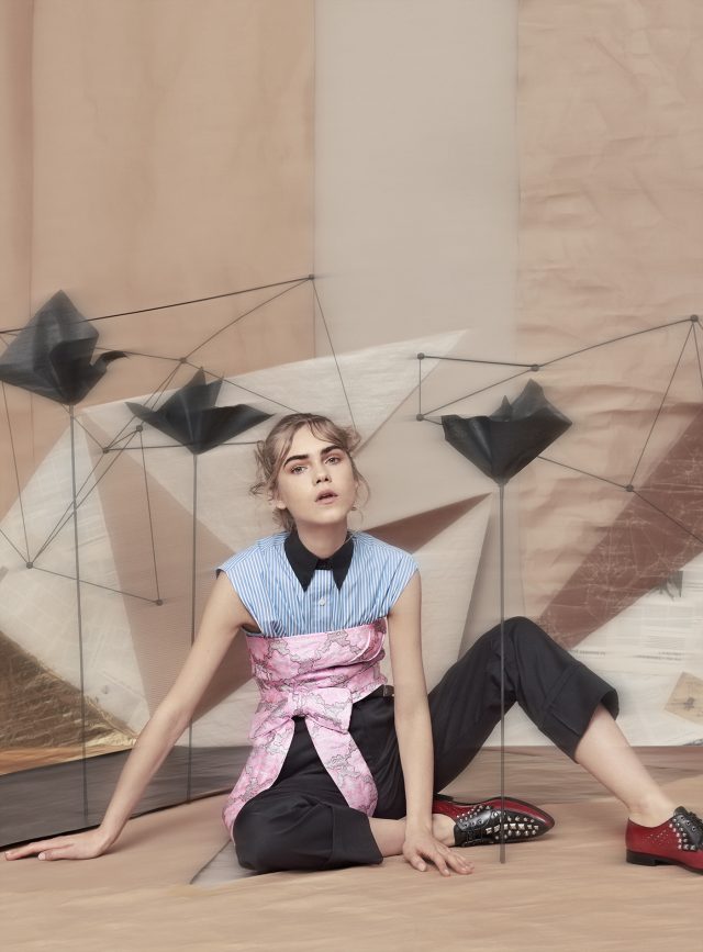 a woman sitting on the floor