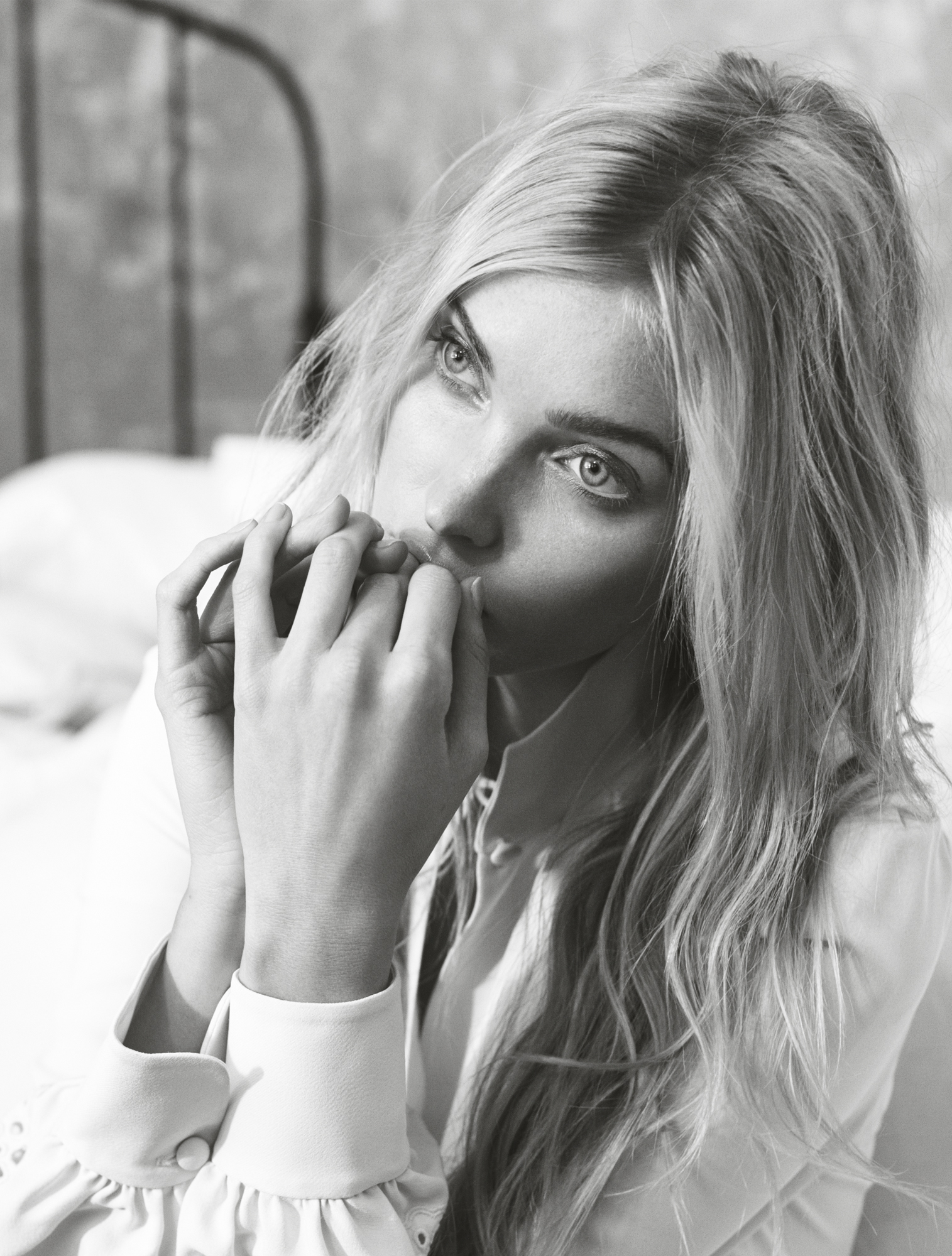 a woman with long blonde hair