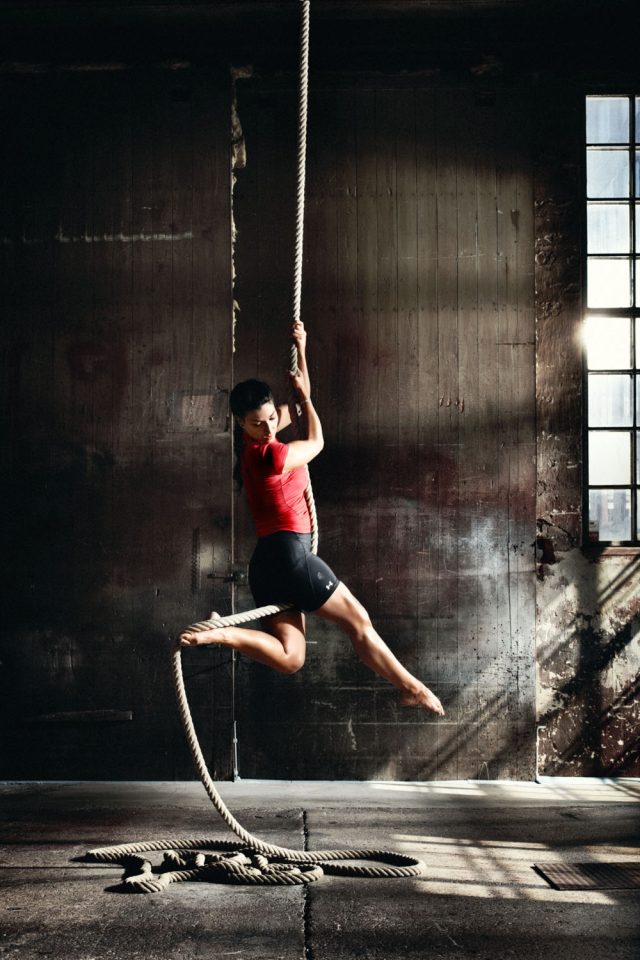 a woman on a rope