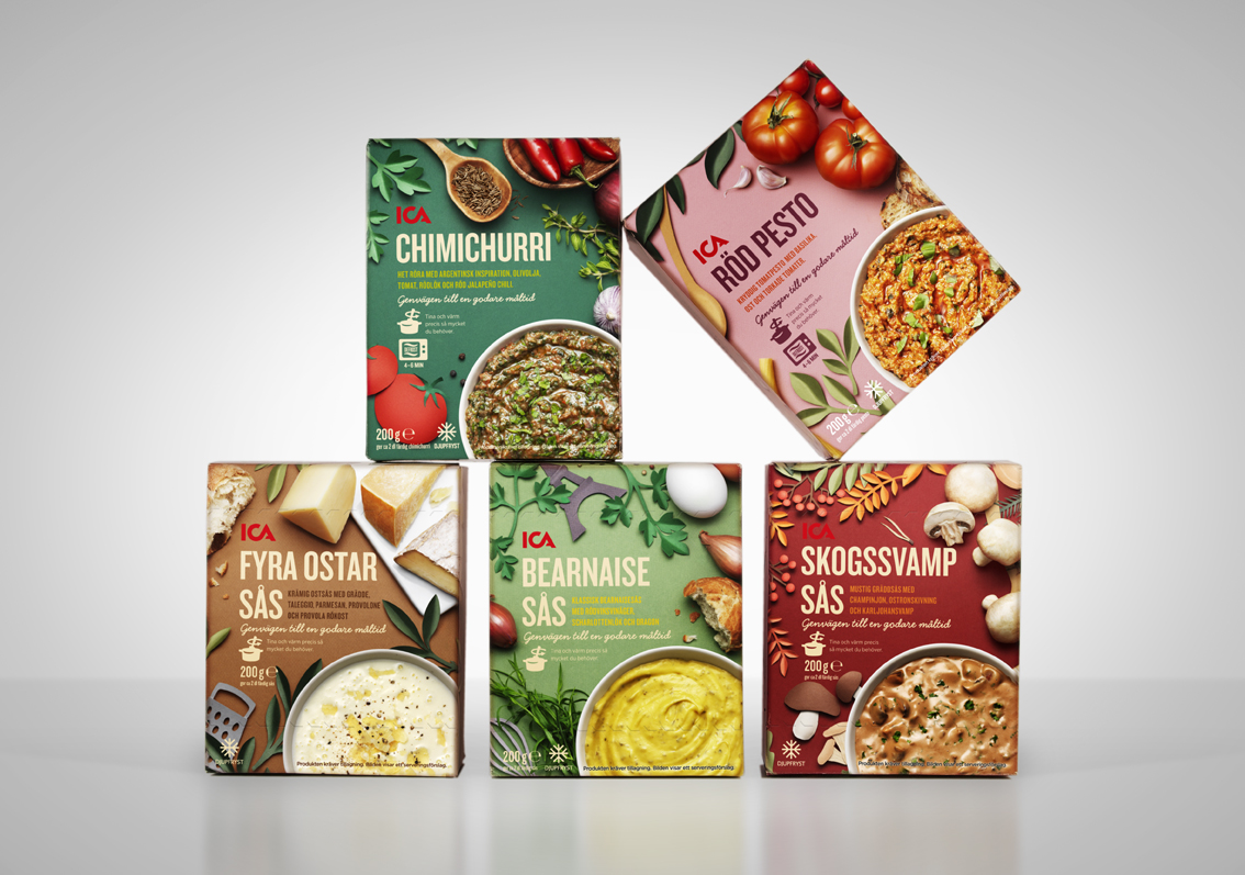 a group of boxes with different colored designs