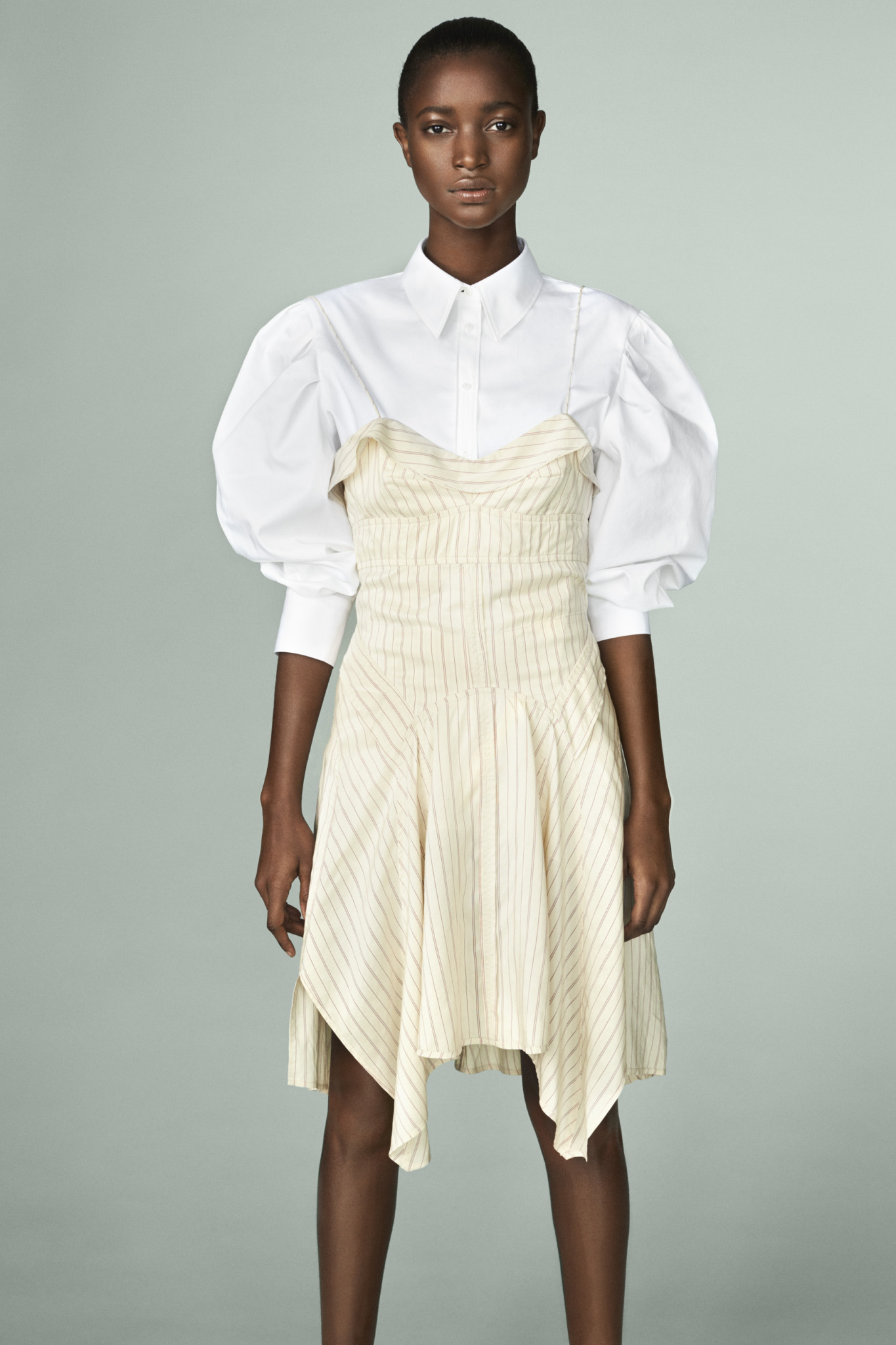 a woman in a white dress