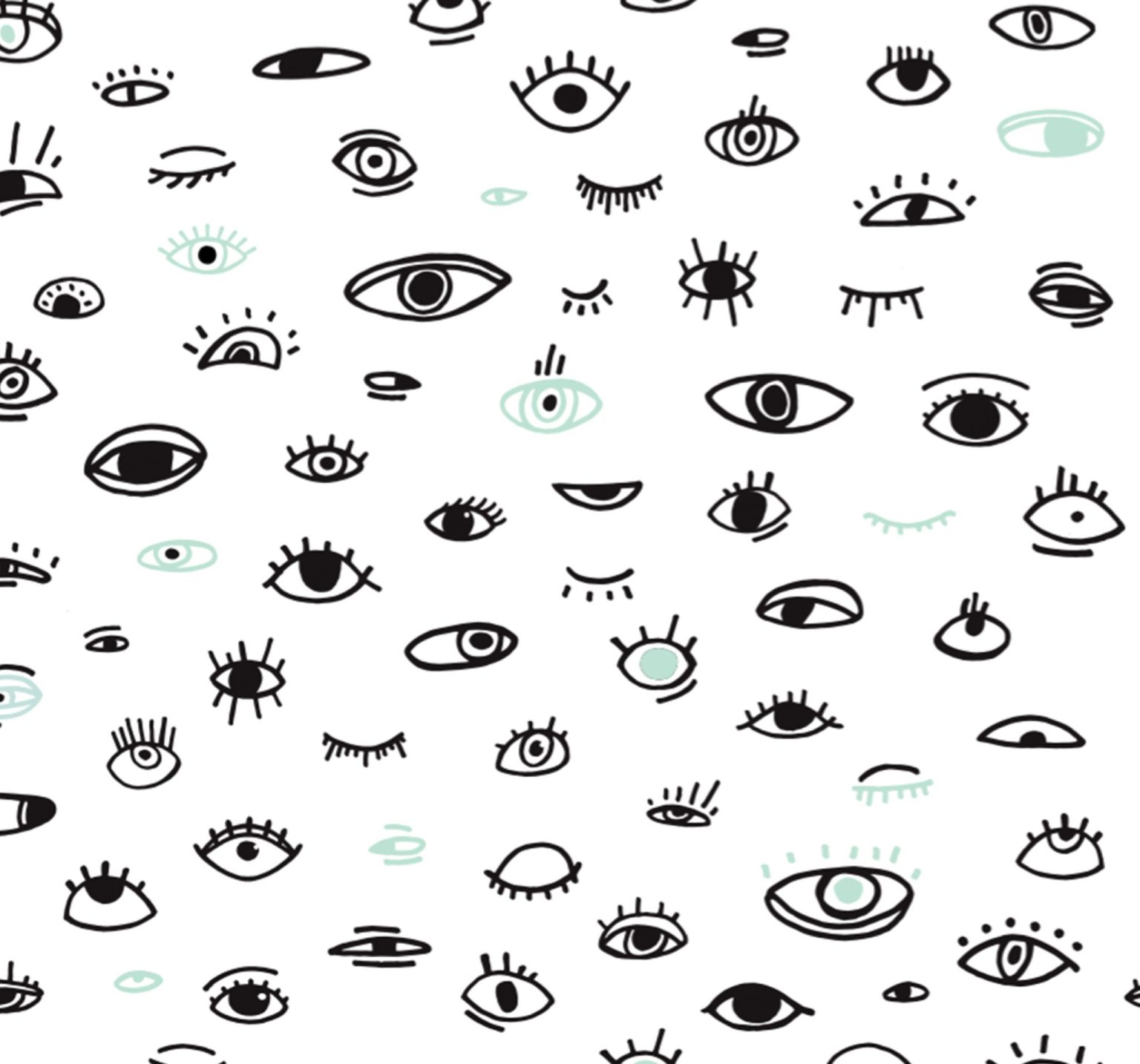 a pattern of different eyes and mouth