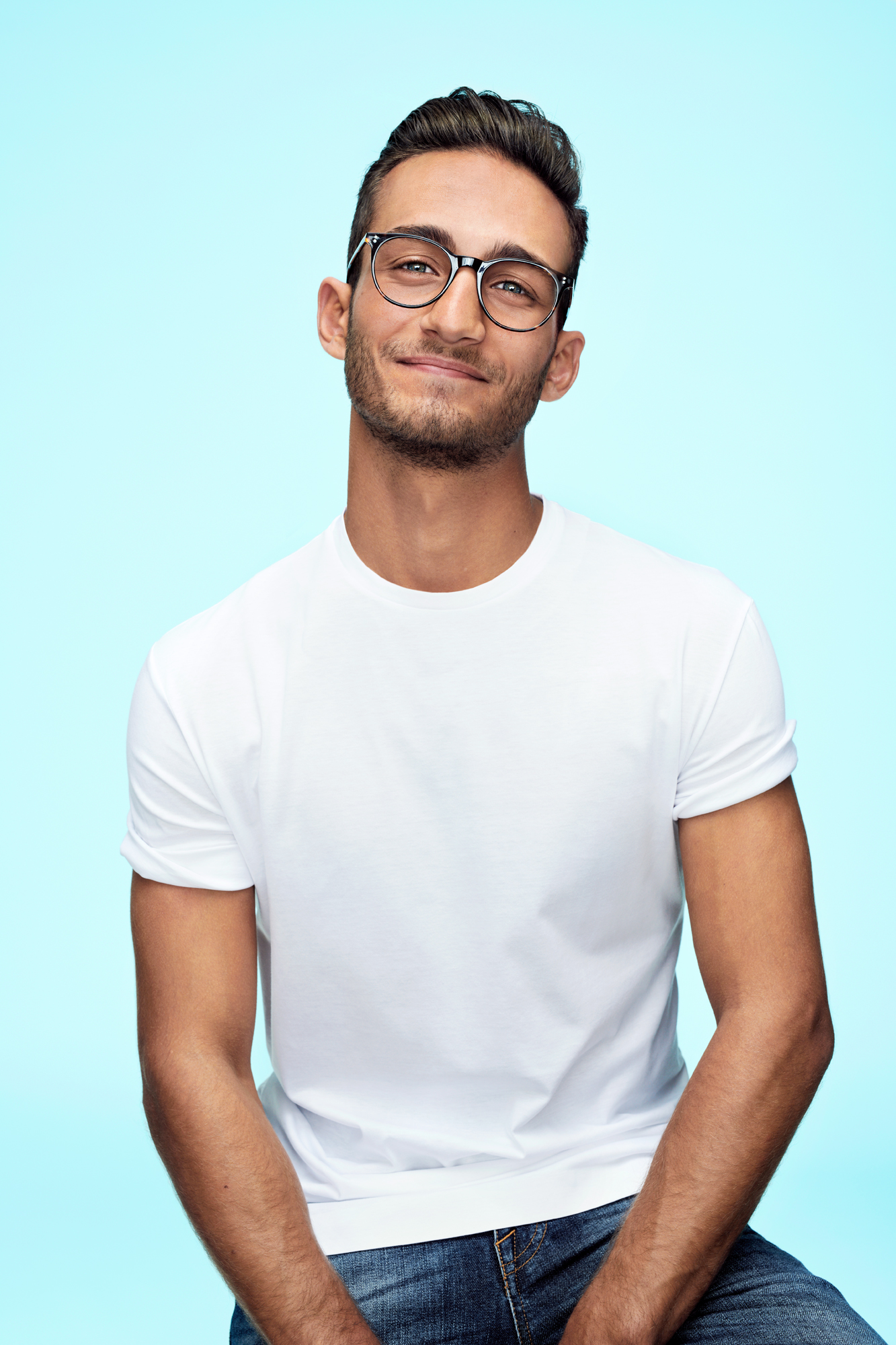 a man in a white shirt