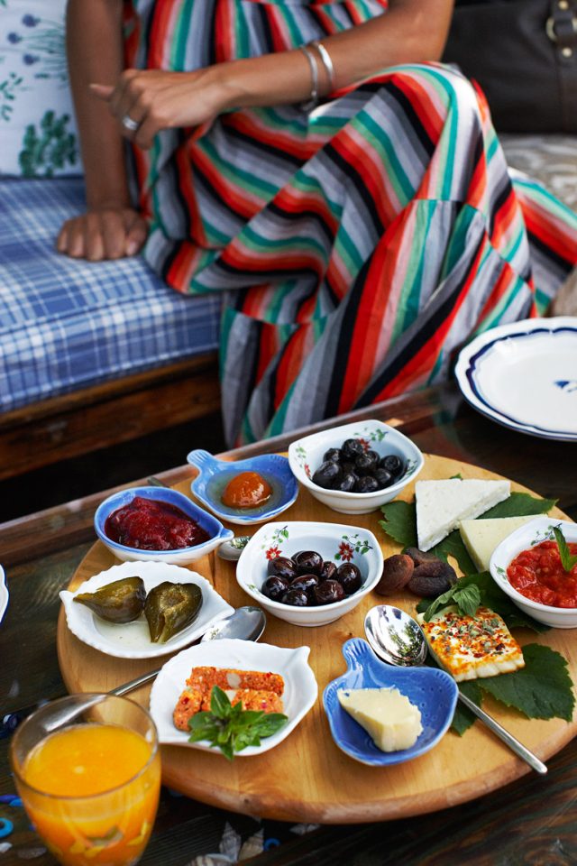 a table with food on it