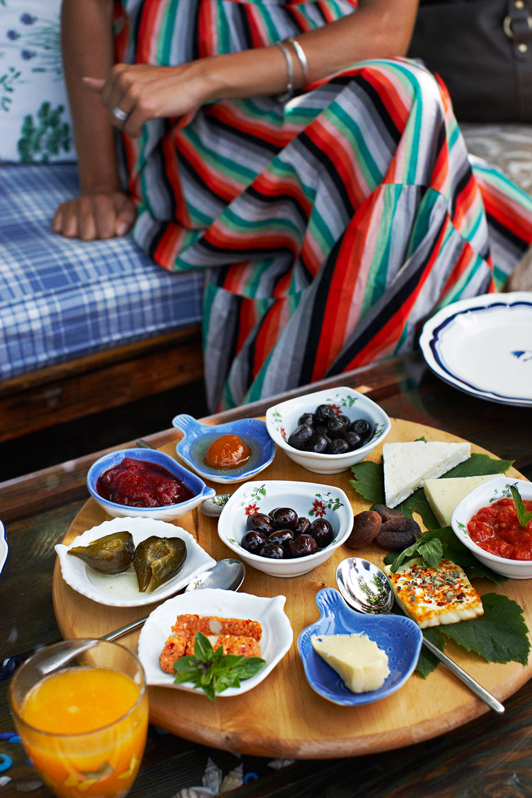 a table with food on it