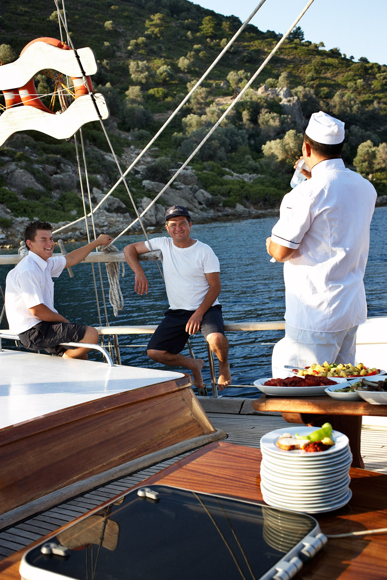 a group of men on a boat