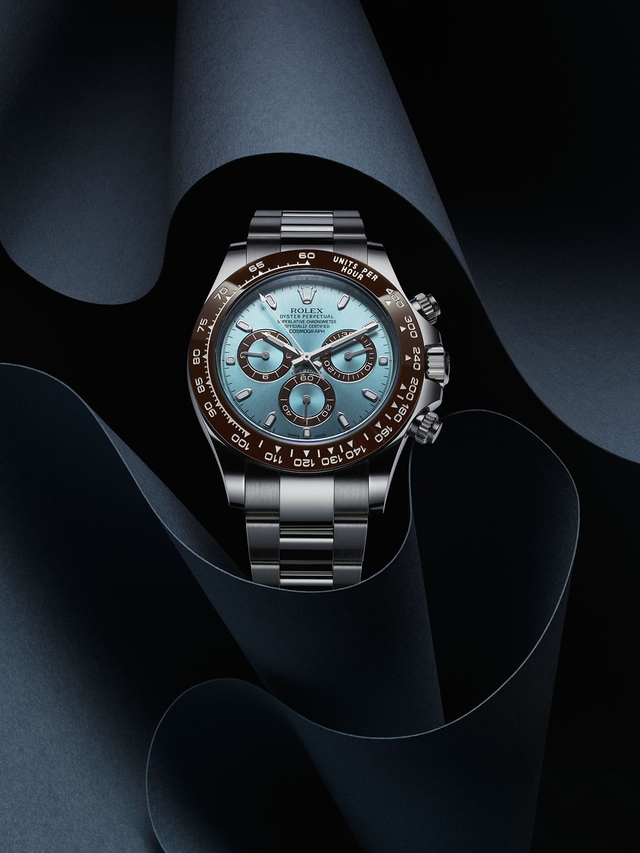 a watch on a black background