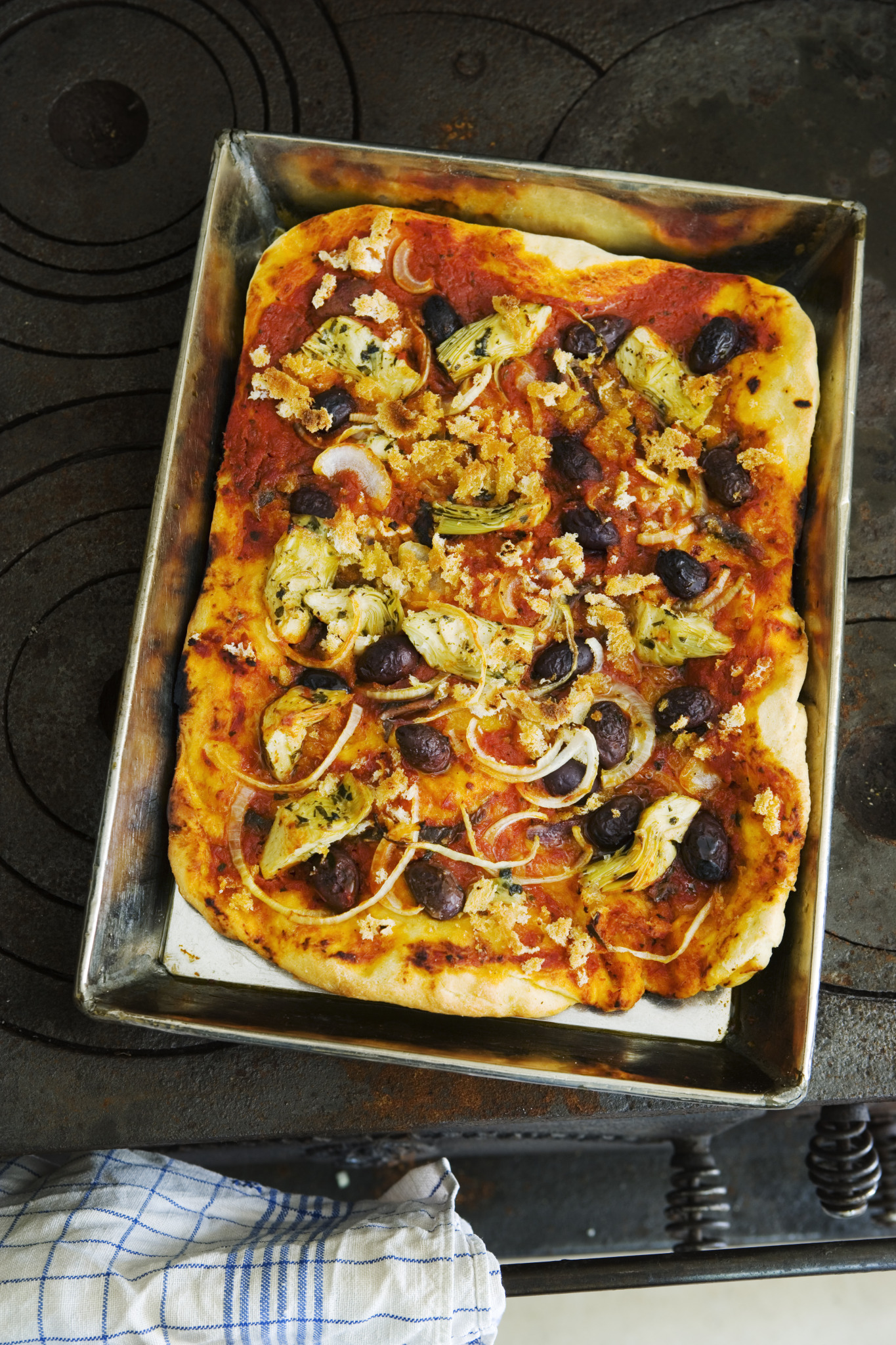 a pizza in a pan
