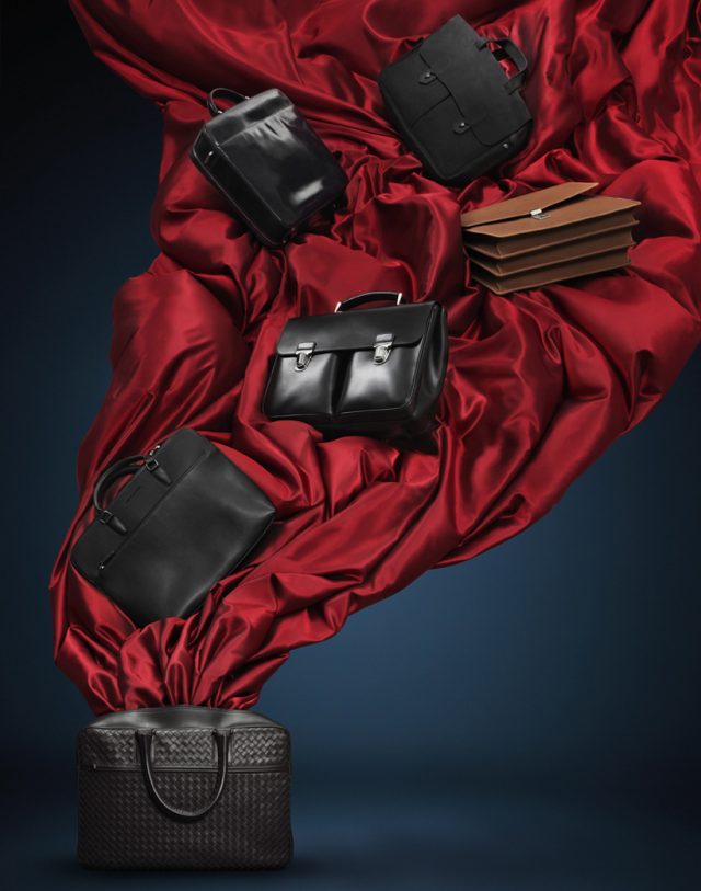 a bag with a red cloth