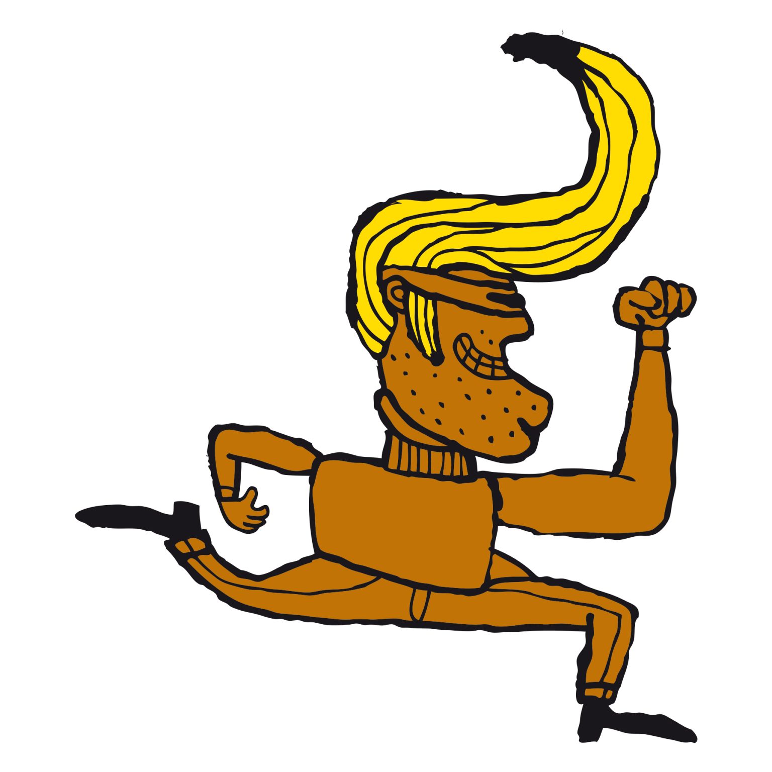 a cartoon of a man running