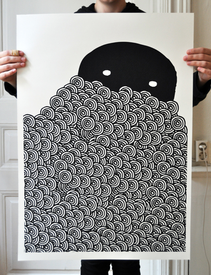 a person holding a poster