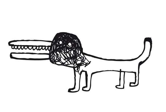 a drawing of a dog