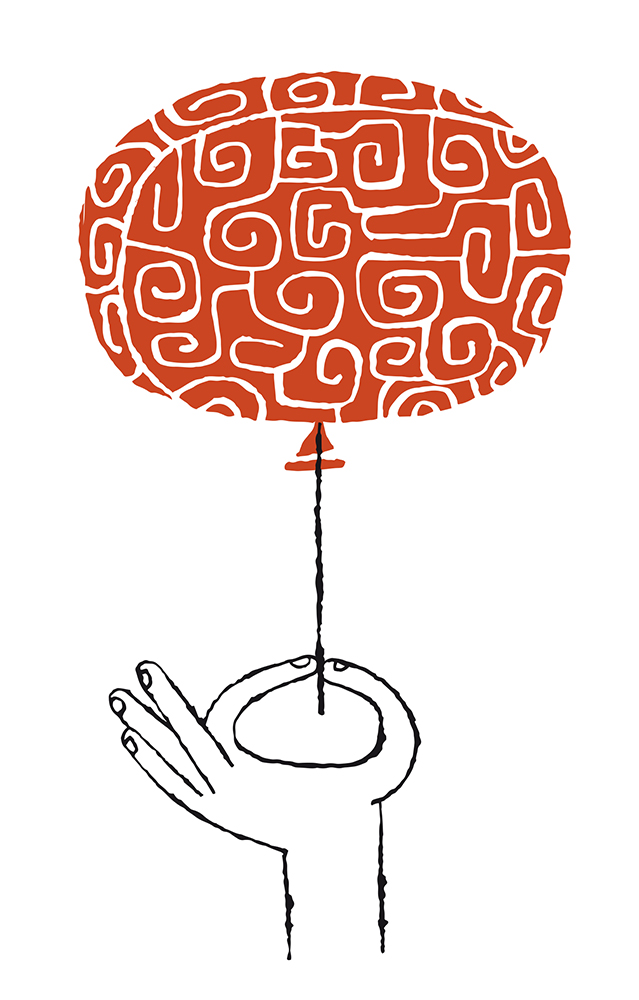 a hand holding a balloon