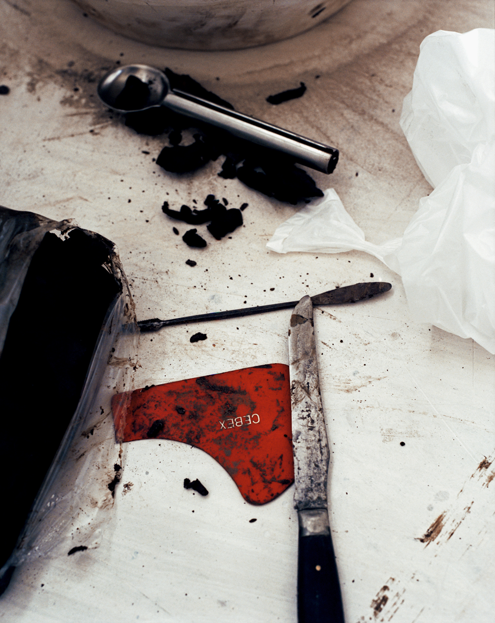 a knife and a spoon on a table