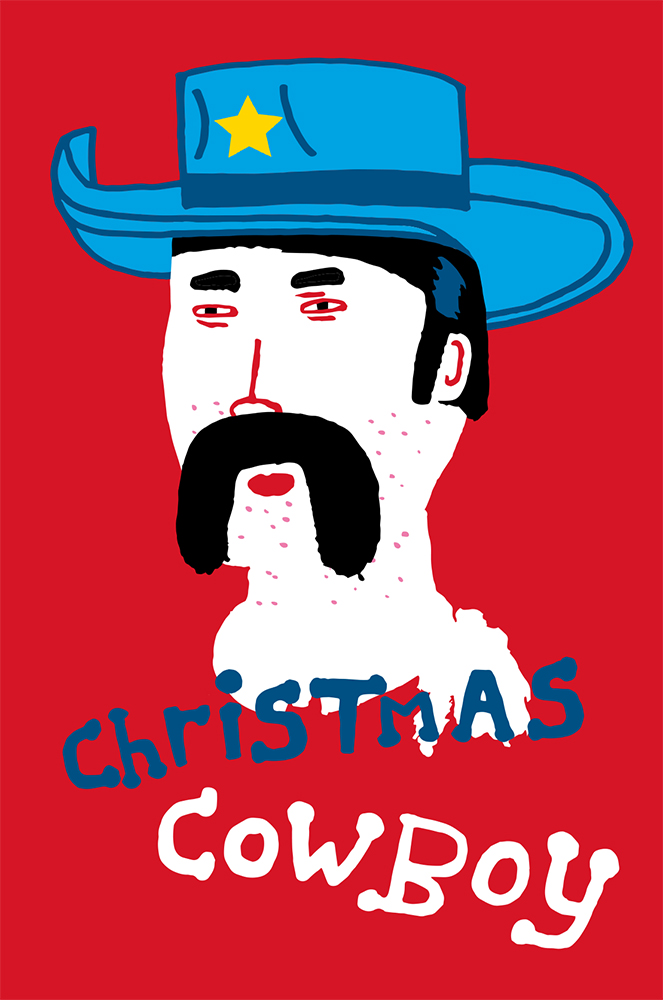 a man with a mustache and a blue hat