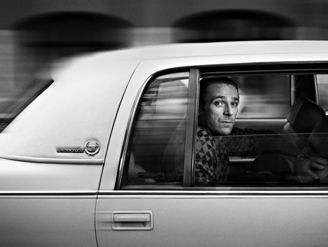 a man in a car