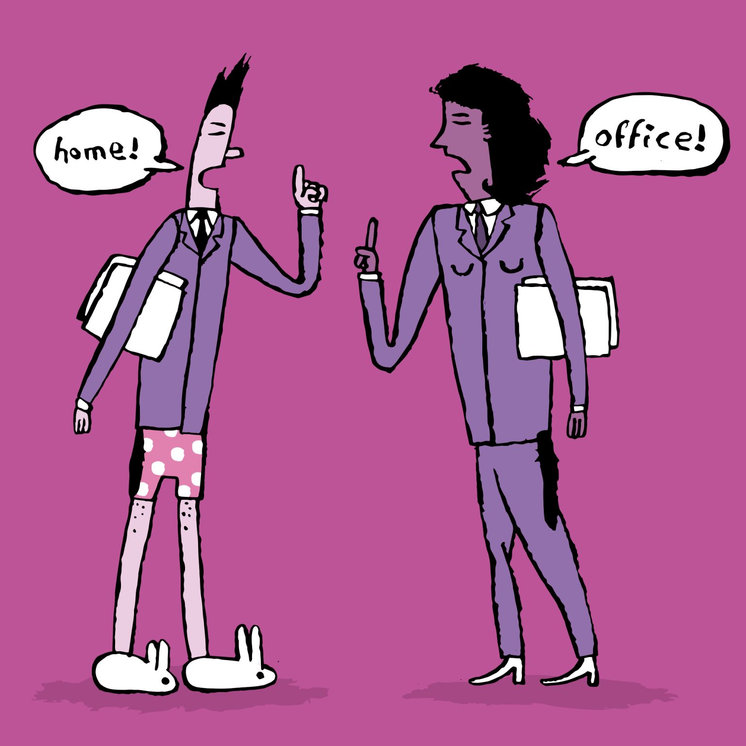 a cartoon of a man and a woman