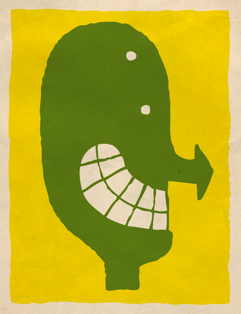 a green and white cartoon character