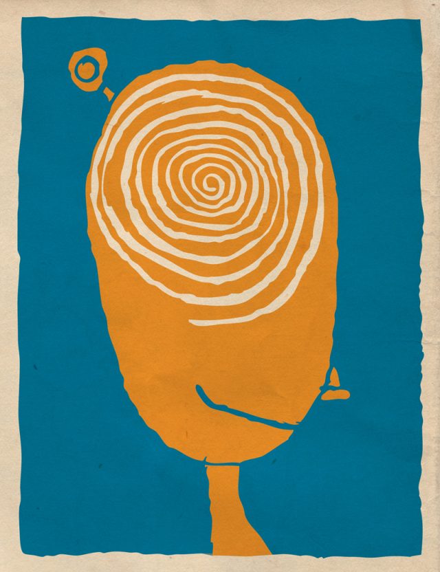 a cartoon drawing of a snail