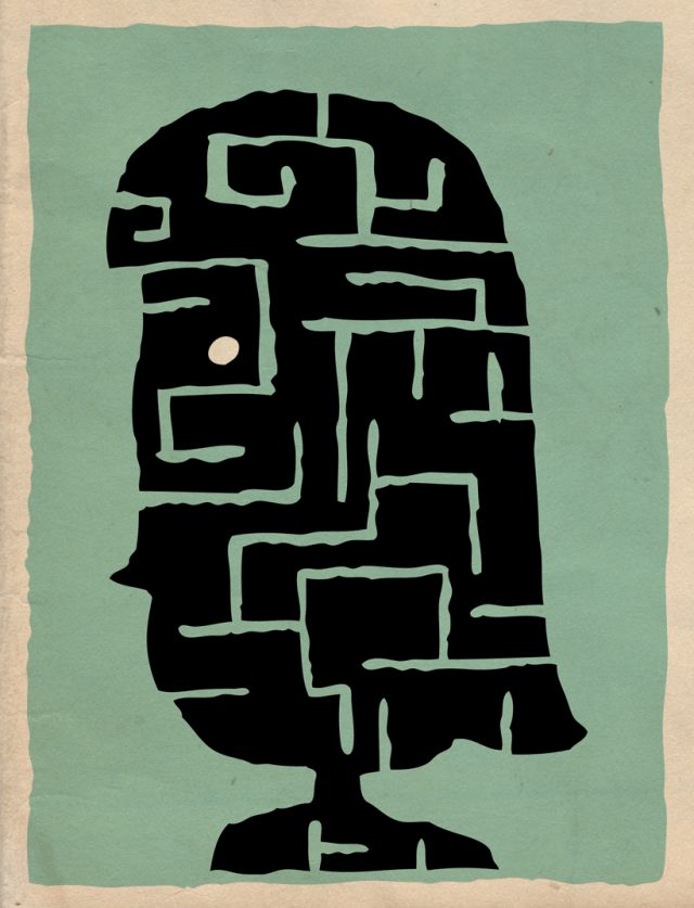 a black silhouette of a man's head
