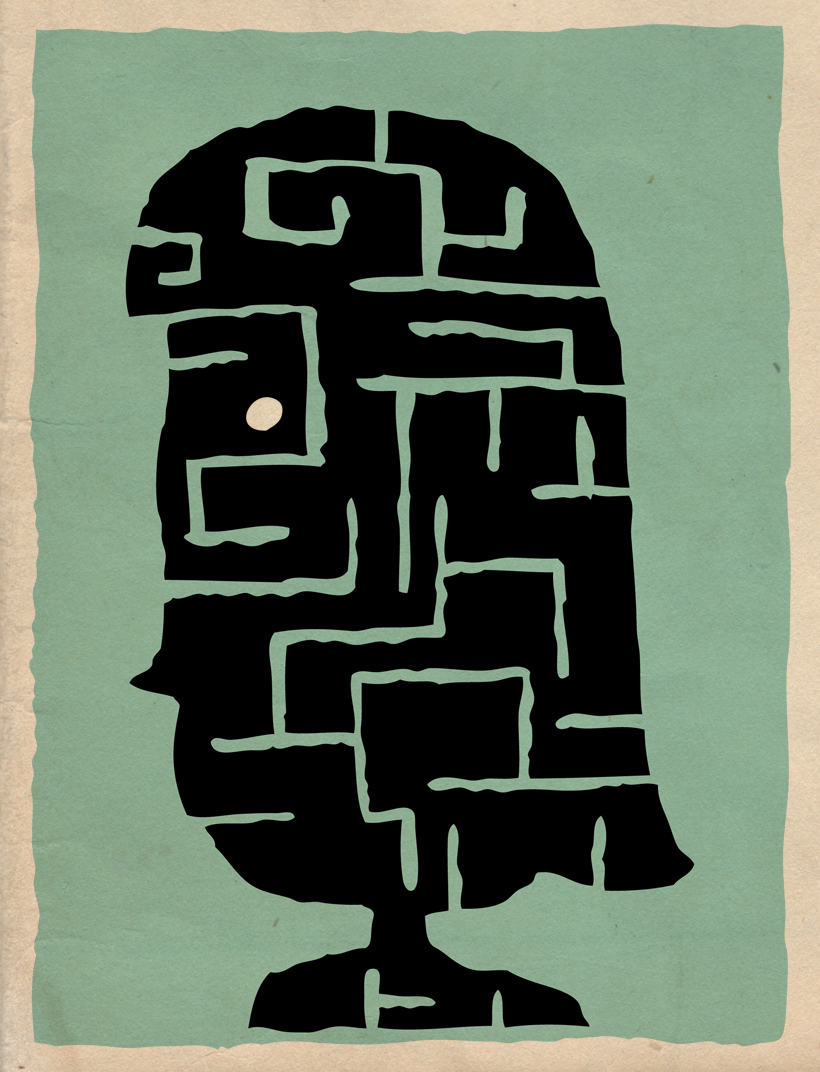 a black silhouette of a man's head