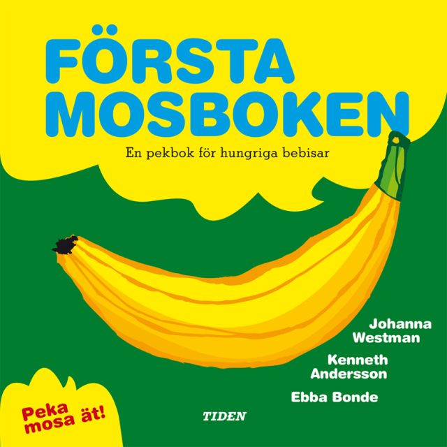 a yellow banana with blue text