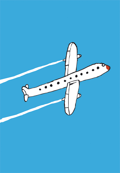 a drawing of an airplane in the sky