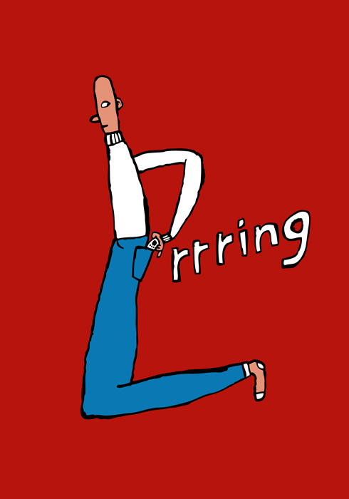 a cartoon of a man jumping