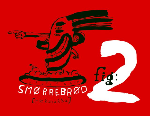a red background with a cartoon character