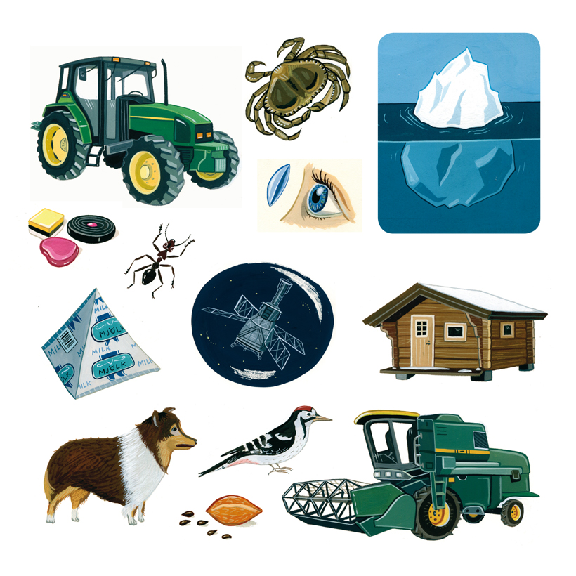 a collage of different farm items