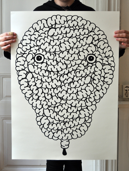 a person holding a poster