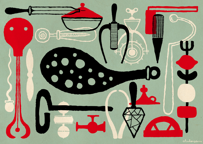 a graphic design of various objects