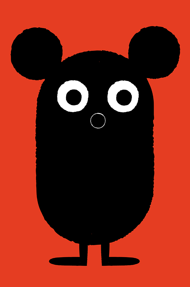 a black and orange cartoon character