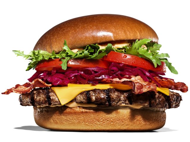 a close up of a burger