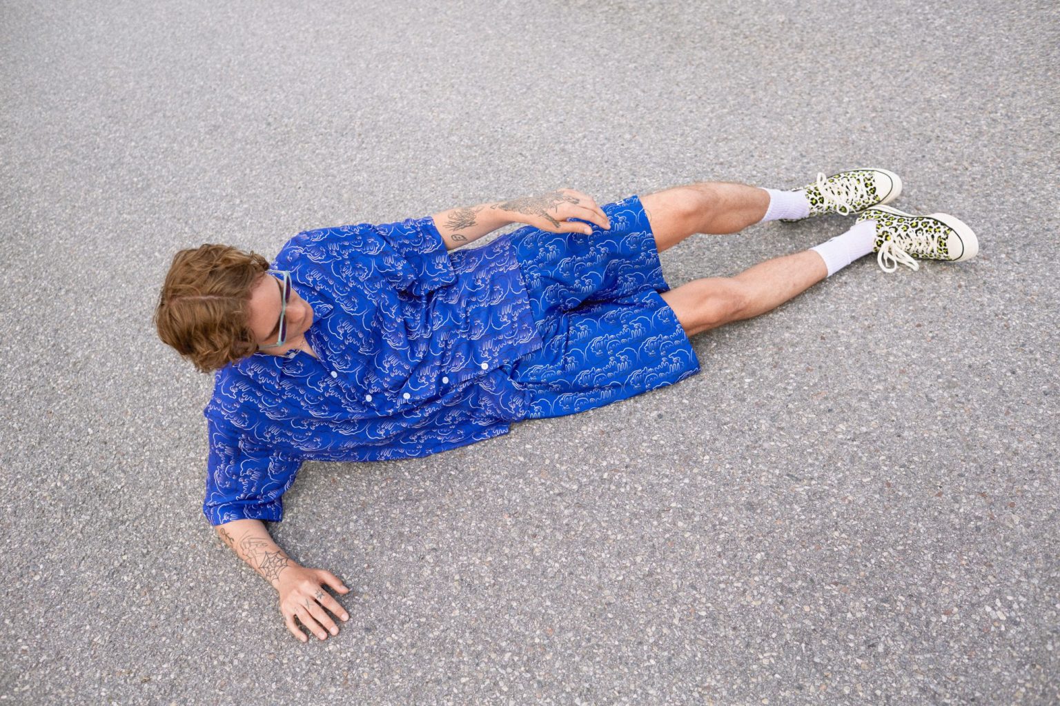 a man lying on the ground