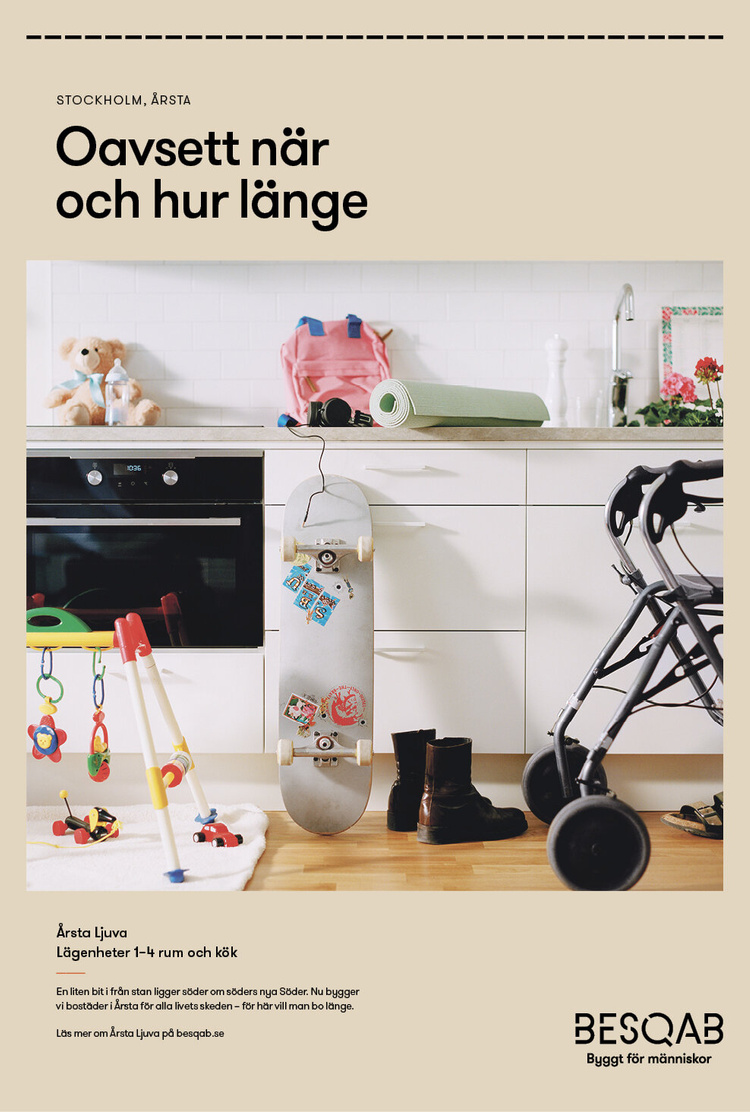 a kitchen with a skateboard and a walker