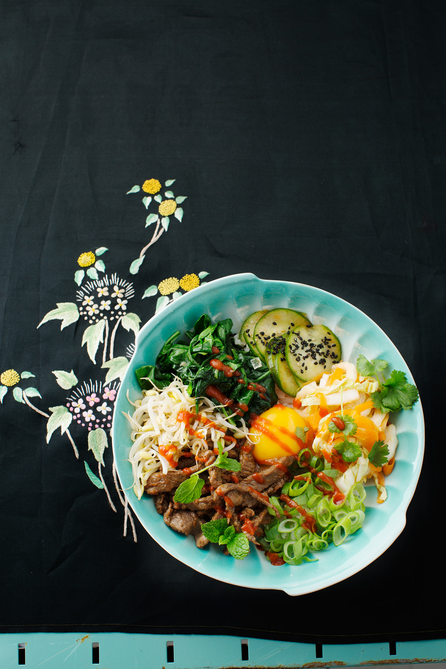 a bowl of food on a table