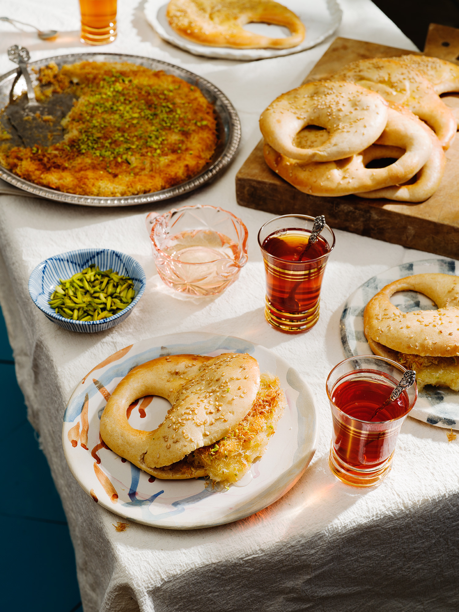 a table with food on it