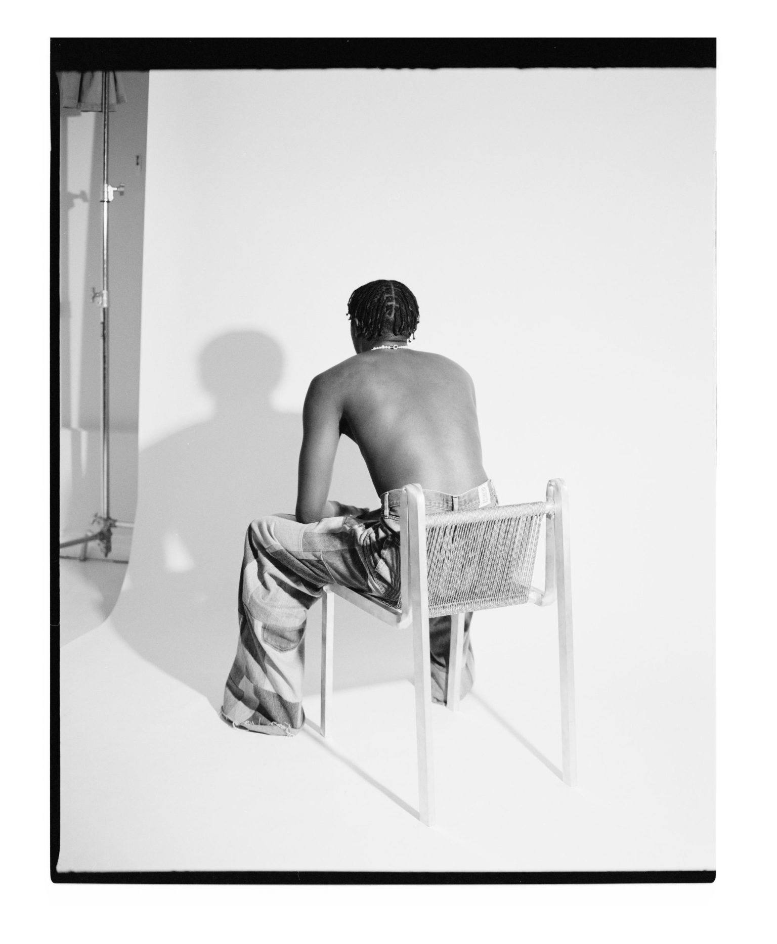 a man sitting on a chair