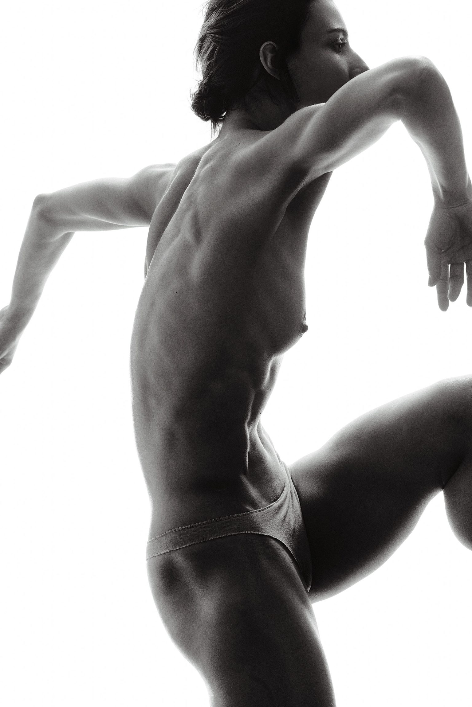 a man in underwear dancing