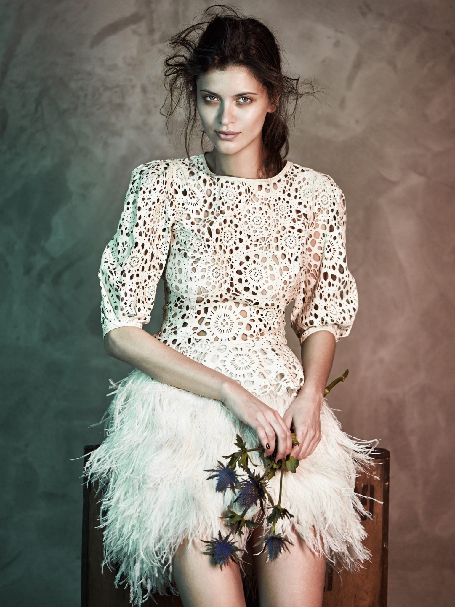 a woman in a white dress