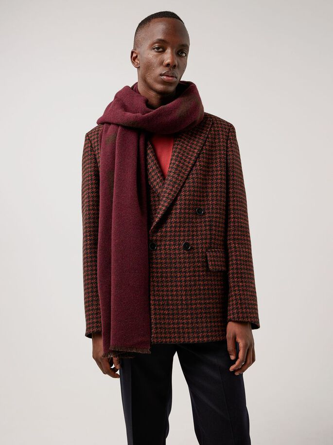 a man wearing a scarf and coat