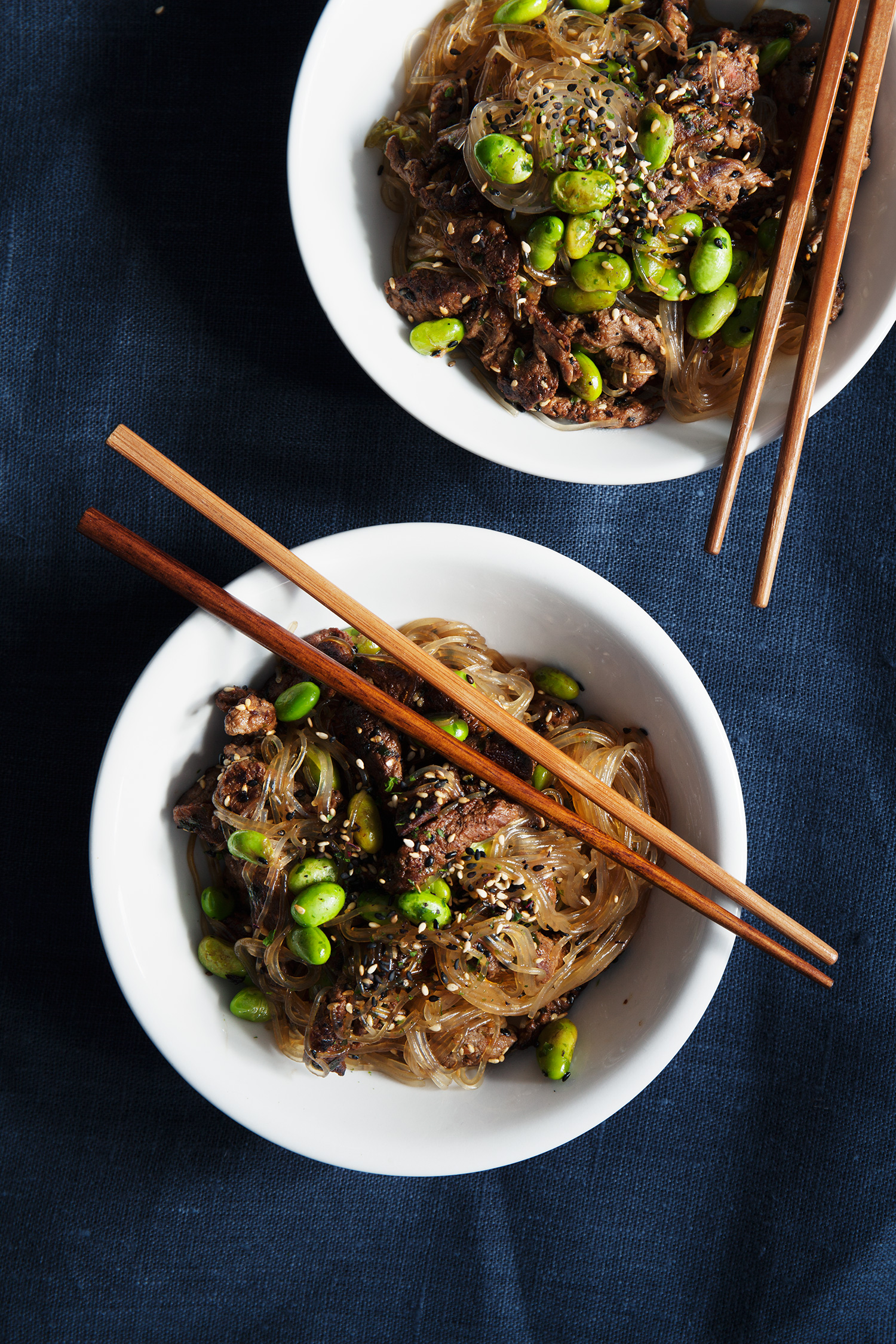 a pair of bowls of food