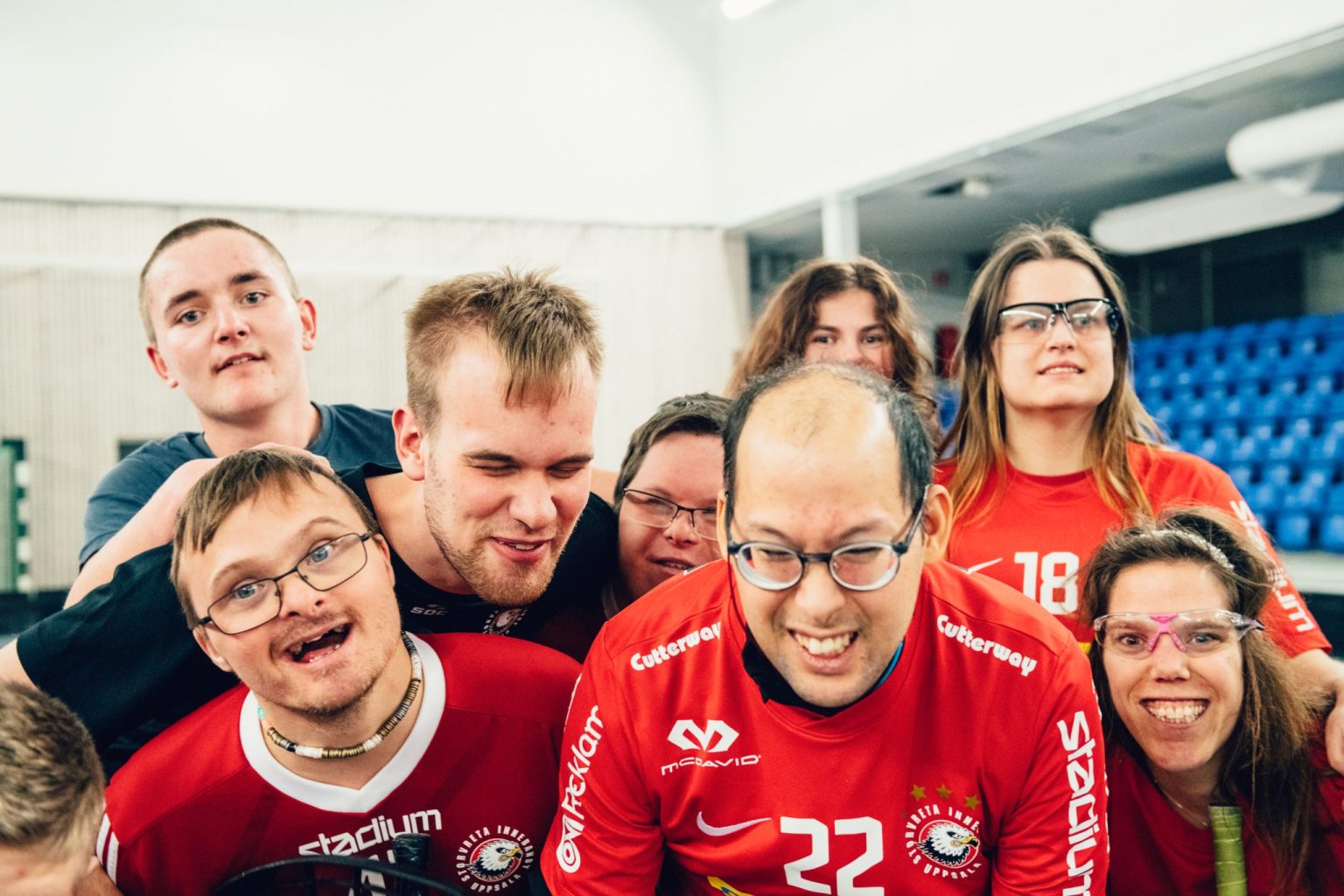 a group of people posing for a photo
