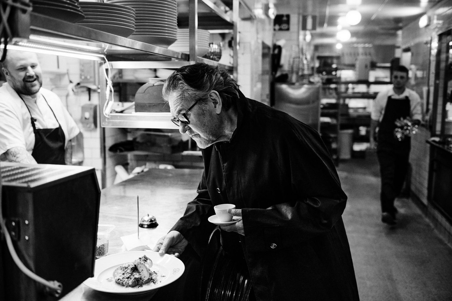 a man in a kitchen